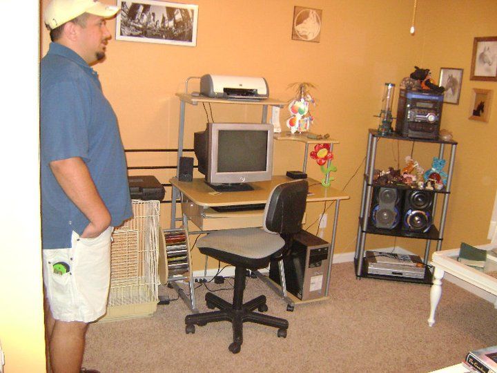 Office/Game Room/Man Cave with the old owners things