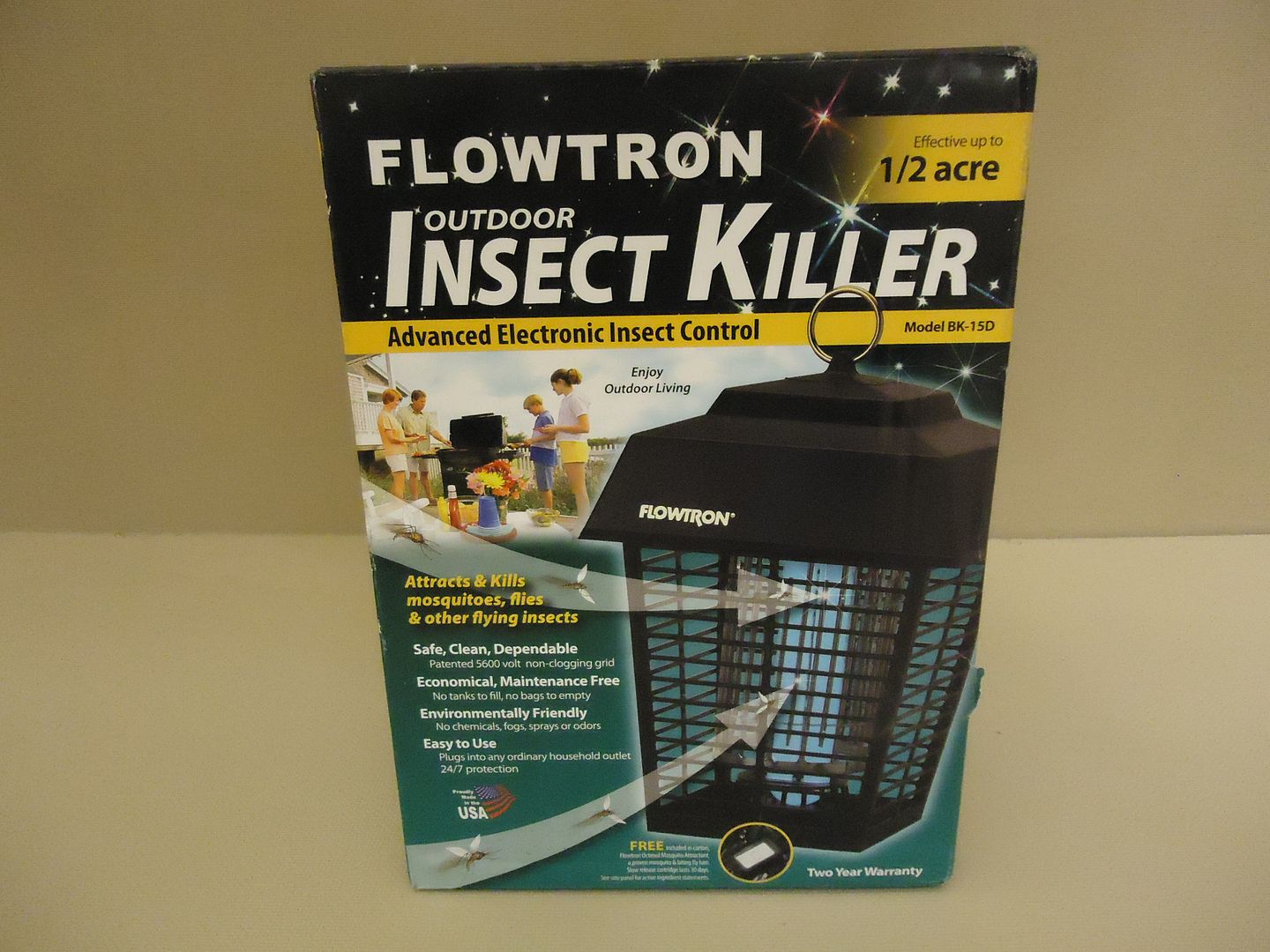 Flowtron Outdoor Electronic Insect Killer Black Covers Up To 1/2 Acre