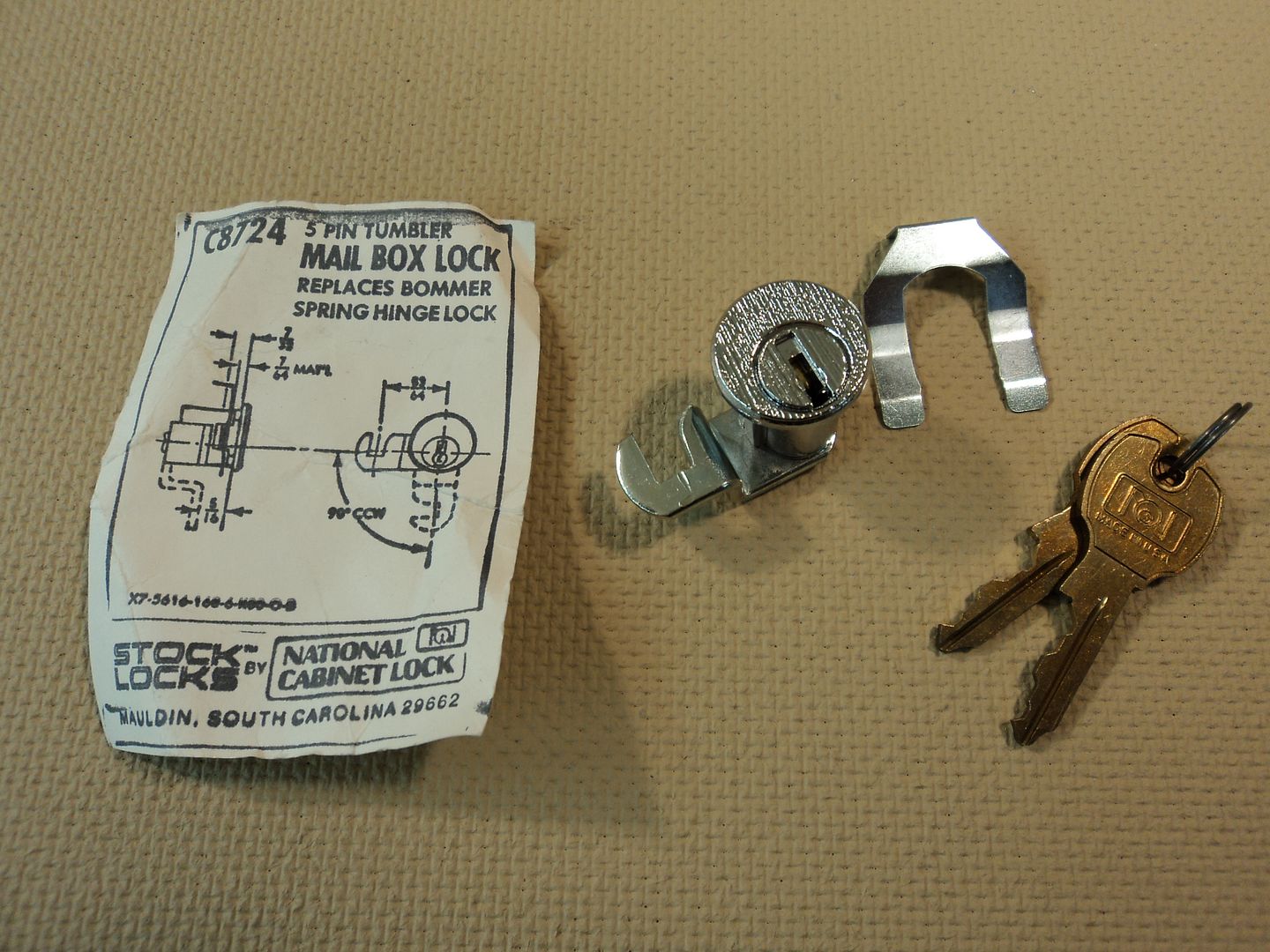 National Lock Mail Box Lock 5Pin Tumbler Silver 2 Keys C8724 Metal eBay