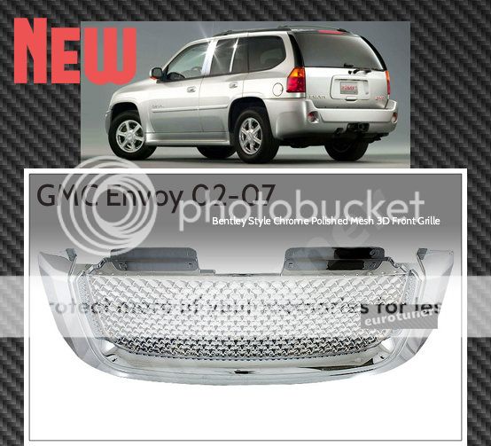 2002 2007 GMC Envoy Bentley Style Chrome Polished Mesh 3D Front Grille