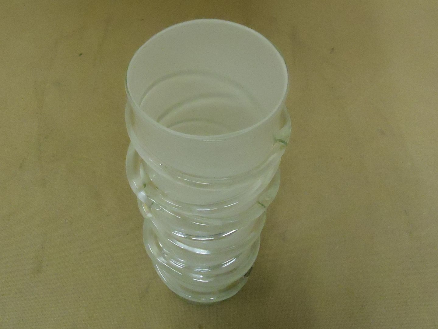 Designer Flower Vase 16in H x 4 1 2in D White Clear Modern Round Cylinder Glass