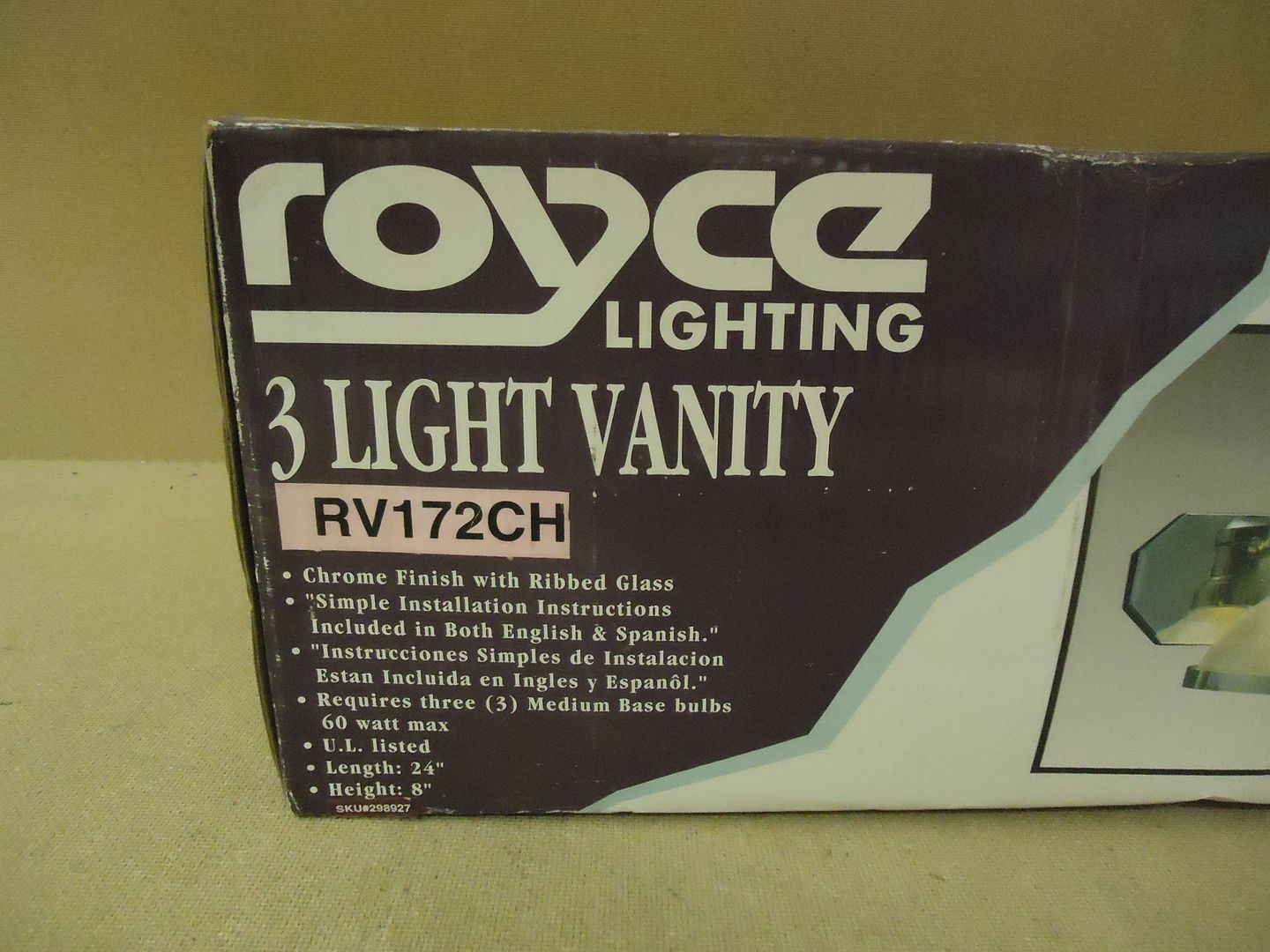 Royce Lighting 3 Light Vanity 24in L x 8in H Chrome Clear RV172CH Metal Glass