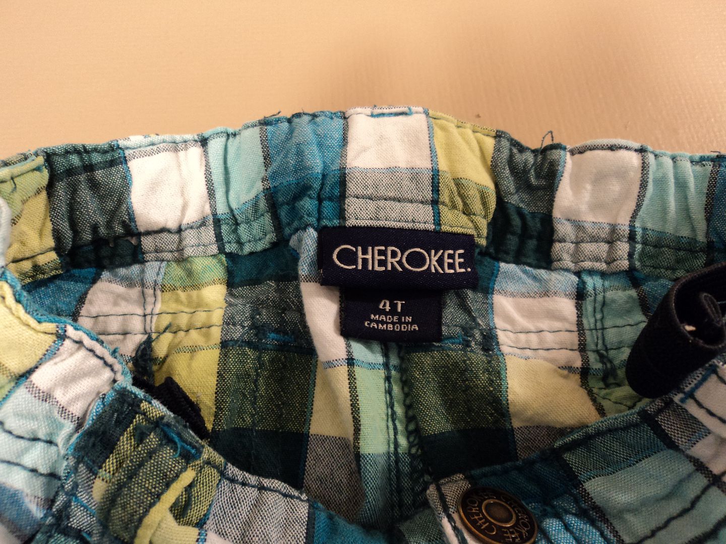 Cherokee Boys' Shorts Greens 100 Cotton Male Kids 2 4 4T Blues Plaids Checks