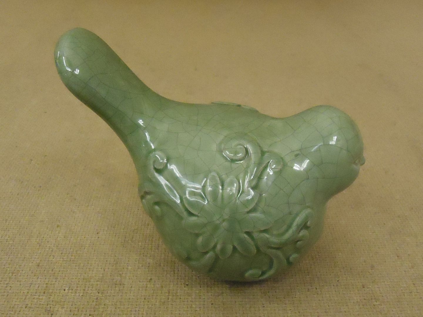 TII Collections Bird Figurine Green Porcelain